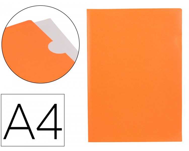 Carpeta liderpapel dossier uñero polipropileno din a4 naranja fluor opaco 20 hojas