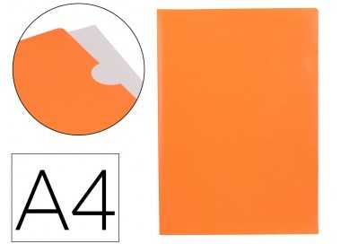 Carpeta liderpapel dossier uñero polipropileno din a4 naranja fluor opaco 20 hojas
