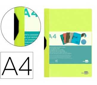 Carpeta liderpapel dossier pinza lateral polipropileno din a4 amarillo fluor opaco 30 hojas pinza deslizante