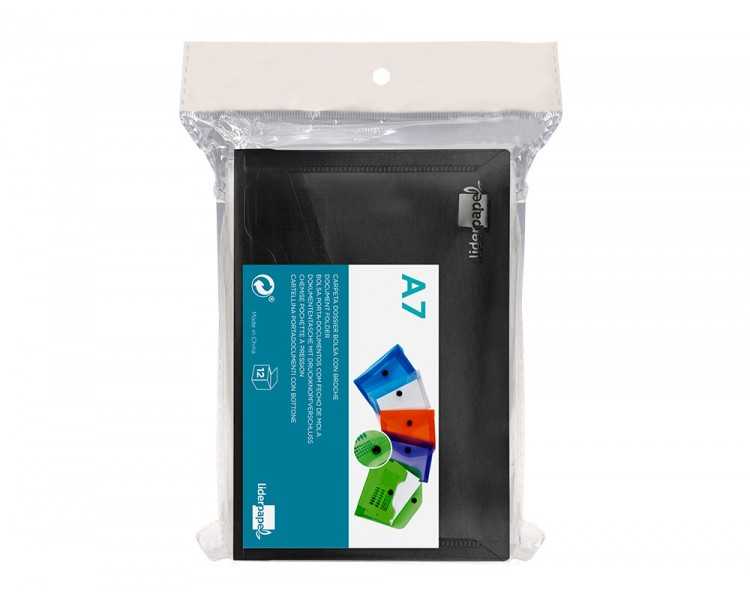 Carpeta liderpapel dossier broche polipropileno din a7 negro opaco