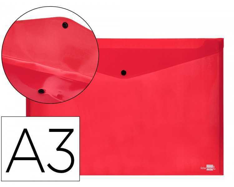 Carpeta liderpapel dossier broche 44243 polipropileno din a3 rojo translucido