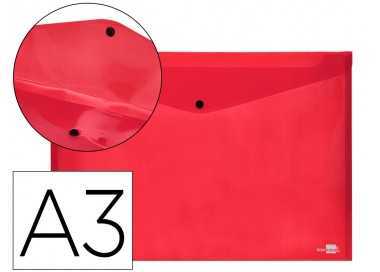 Carpeta liderpapel dossier broche 44243 polipropileno din a3 rojo translucido
