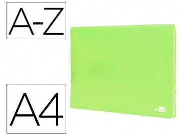 Carpeta liderpapel clasificador fuelle polipropileno din a4 amarillo fluor opaco 13 departamentos