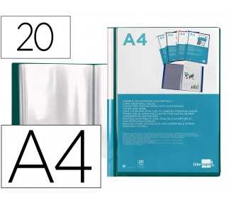 Carpeta liderpapel personaliza 20 fundas canguro polipropileno din a4 verde translucido portada y lomo