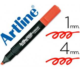 Rotulador artline fluorescente ek-660 rojo punta biselada