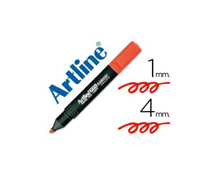Rotulador artline fluorescente ek-660 rojo punta biselada