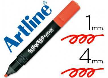 Rotulador artline fluorescente ek-660 rojo punta biselada