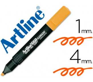 Rotulador artline fluorescente ek-660 naranja punta biselada