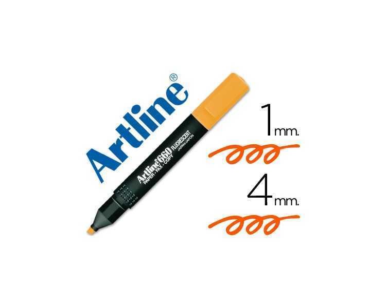 Rotulador artline fluorescente ek-660 naranja punta biselada