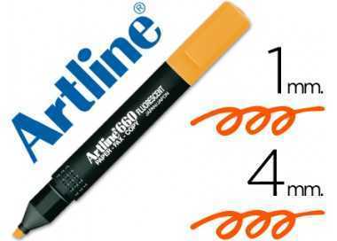 Rotulador artline fluorescente ek-660 naranja punta biselada