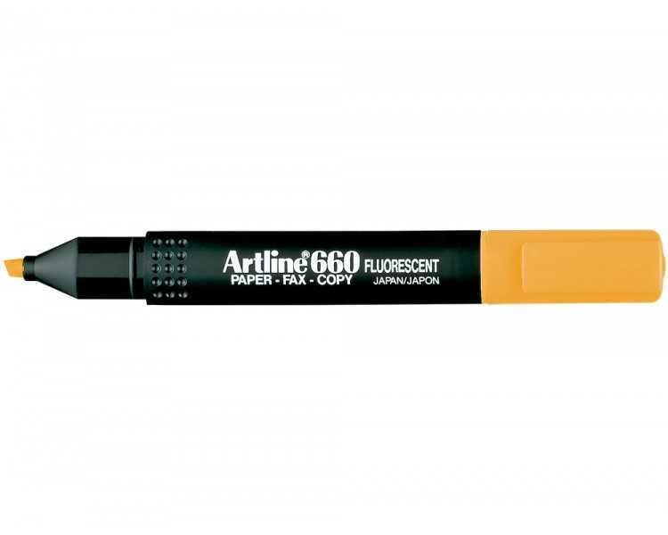 Rotulador artline fluorescente ek-660 naranja punta biselada