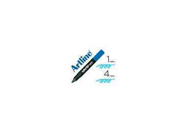 Rotulador artline fluorescente ek-660 azul punta biselada