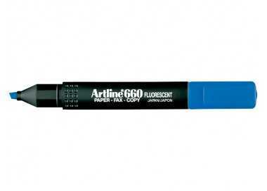 Rotulador artline fluorescente ek-660 azul punta biselada