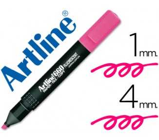 Rotulador artline fluorescente ek-660 rosa punta biselada