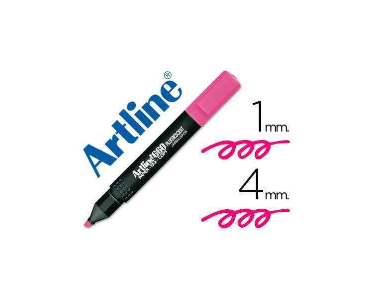 Rotulador artline fluorescente ek-660 rosa punta biselada