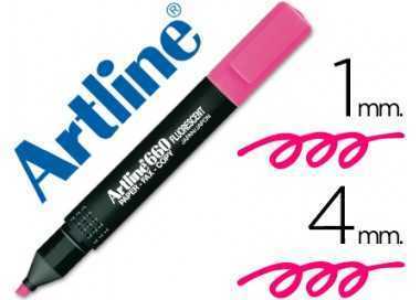 Rotulador artline fluorescente ek-660 rosa punta biselada