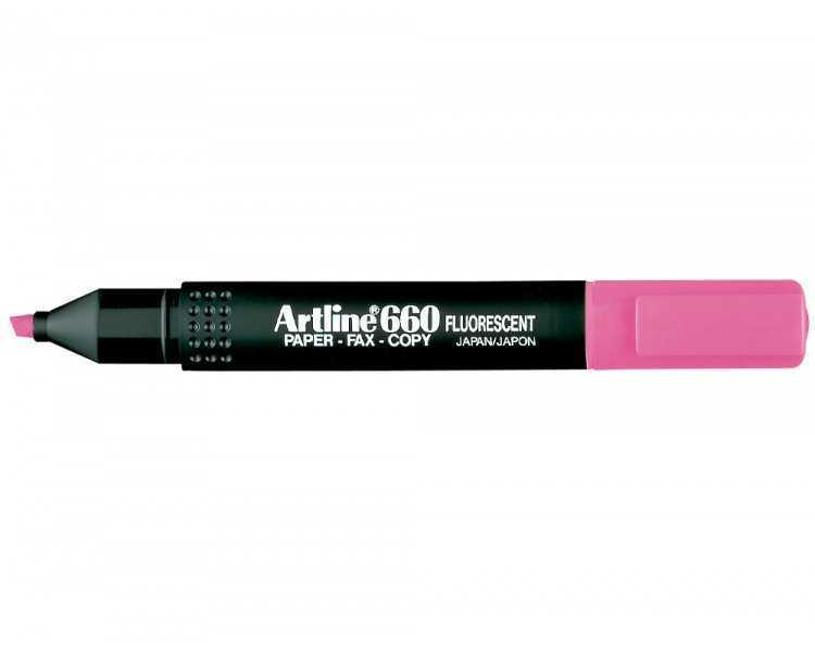 Rotulador artline fluorescente ek-660 rosa punta biselada