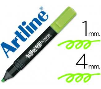 Rotulador artline fluorescente ek-660 verde punta biselada