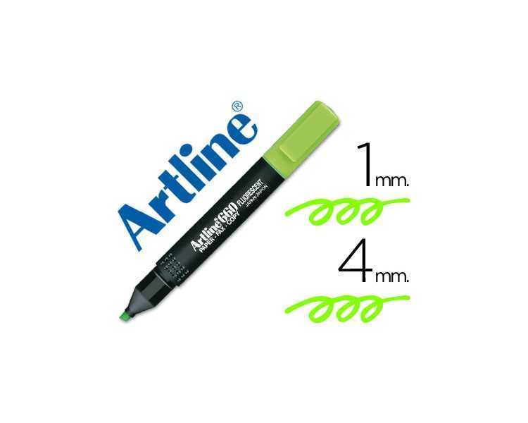 Rotulador artline fluorescente ek-660 verde punta biselada