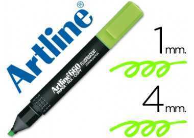 Rotulador artline fluorescente ek-660 verde punta biselada