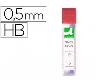 Minas q-connect grafito 0,5 mm hb estuche de 12 minas