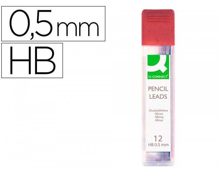 Minas q-connect grafito 0,5 mm hb estuche de 12 minas