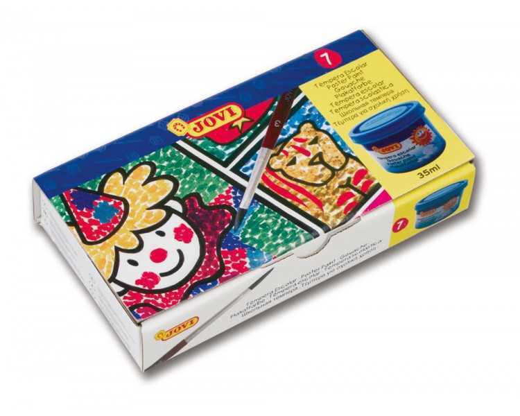 Tempera jovi 35 ml caja de 7 colores surtidos
