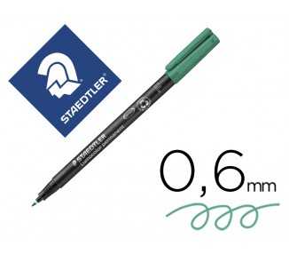 Rotulador staedtler lumocolor retroproyeccion punta de fibrapermanente 318-5 verde punta fina redonda 0.6 mm
