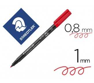 Rotulador staedtler lumocolor retroproyeccion punta de fibrapermanente 317-2 rojo punta media redonda 0.8-1 mm