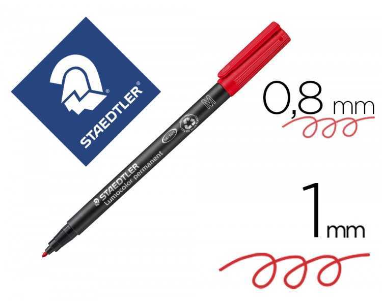 Rotulador staedtler lumocolor retroproyeccion punta de fibrapermanente 317-2 rojo punta media redonda 0.8-1 mm