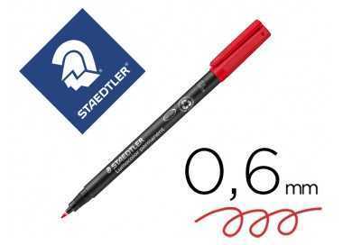 Rotulador staedtler lumocolor retroproyeccion punta de fibrapermanente 318-2 rojo punta fina redonda 0.6 mm