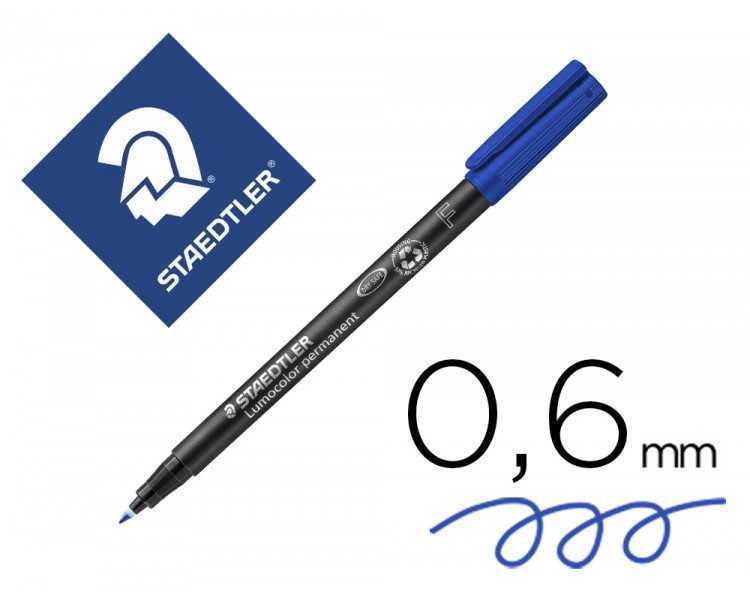Rotulador staedtler lumocolor retroproyeccion punta de fibrapermanente 318-3 azul punta fina redonda 0.6 mm
