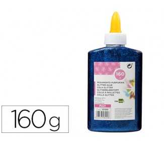 Purpurina pegamento liderpapel fantasia azul metalizado bote de 160 gr