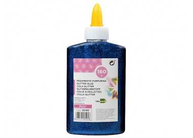 Purpurina pegamento liderpapel fantasia azul metalizado bote de 160 gr