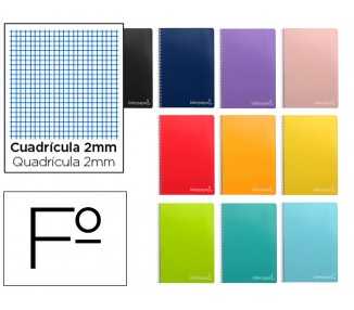 Cuaderno espiral liderpapel folio witty tapa dura 80h 75gr milimetrado 2mm colores surtidos