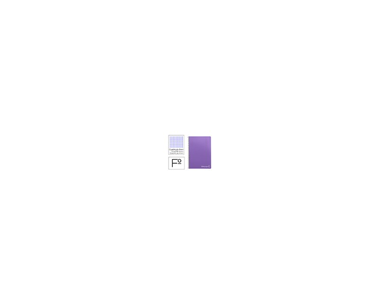 Cuaderno espiral liderpapel folio witty tapa dura 80h 75gr cuadro 4mm con margen color violeta