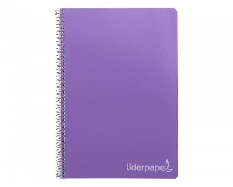 Cuaderno espiral liderpapel folio witty tapa dura 80h 75gr cuadro 4mm con margen color violeta