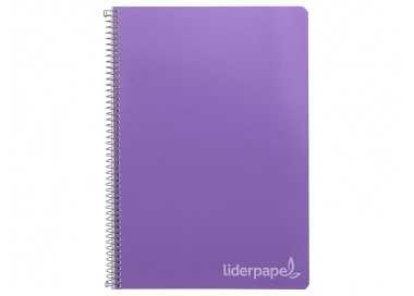 Cuaderno espiral liderpapel folio witty tapa dura 80h 75gr cuadro 4mm con margen color violeta Cuaderno espiral liderpapel folio witty tapa dura 80h 75gr cuadro 4mm con margen color violeta