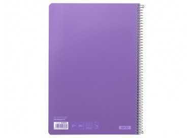 Cuaderno espiral liderpapel folio witty tapa dura 80h 75gr cuadro 4mm con margen color violeta Cuaderno espiral liderpapel folio witty tapa dura 80h 75gr cuadro 4mm con margen color violeta