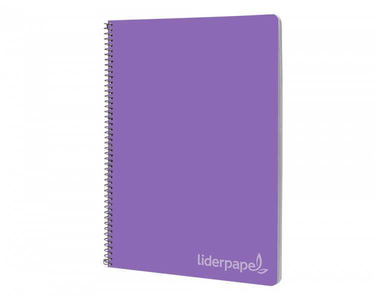 Cuaderno espiral liderpapel folio witty tapa dura 80h 75gr cuadro 4mm con margen color violeta