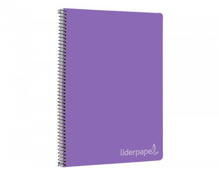 Cuaderno espiral liderpapel folio witty tapa dura 80h 75gr cuadro 4mm con margen color violeta