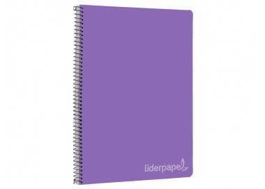 Cuaderno espiral liderpapel folio witty tapa dura 80h 75gr cuadro 4mm con margen color violeta Cuaderno espiral liderpapel folio witty tapa dura 80h 75gr cuadro 4mm con margen color violeta