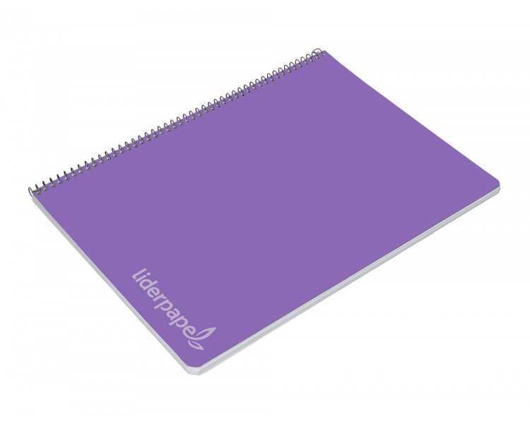 Cuaderno espiral liderpapel folio witty tapa dura 80h 75gr cuadro 4mm con margen color violeta