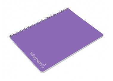 Cuaderno espiral liderpapel folio witty tapa dura 80h 75gr cuadro 4mm con margen color violeta Cuaderno espiral liderpapel folio witty tapa dura 80h 75gr cuadro 4mm con margen color violeta