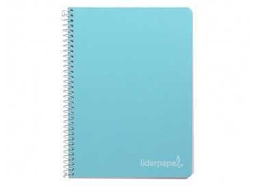 Cuaderno espiral liderpapel cuarto witty tapa dura 80h 75gr cuadro 4mm con margen color celeste