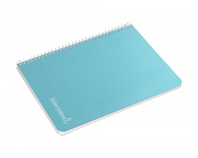 Cuaderno espiral liderpapel cuarto witty tapa dura 80h 75gr cuadro 4mm con margen color celeste