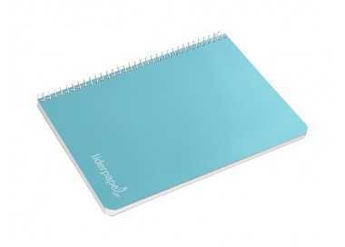 Cuaderno espiral liderpapel cuarto witty tapa dura 80h 75gr cuadro 4mm con margen color celeste