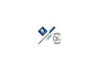 Boligrafo staedtler stick azul con capuchon