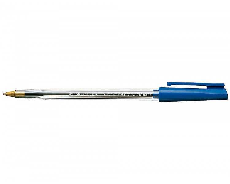 Boligrafo staedtler stick azul con capuchon