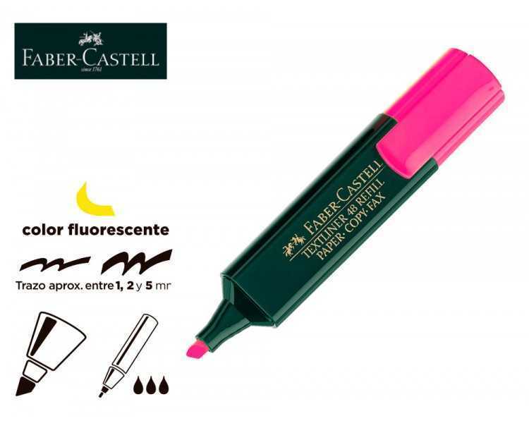 Rotulador faber fluorescente 48-28 rosa